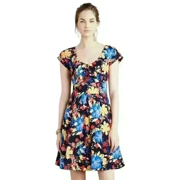 Anthropology Plenty by Tracy Reese Tania Cap-Sleeve Fit-and-Flare Dress $159 - Picture 1 of 11
